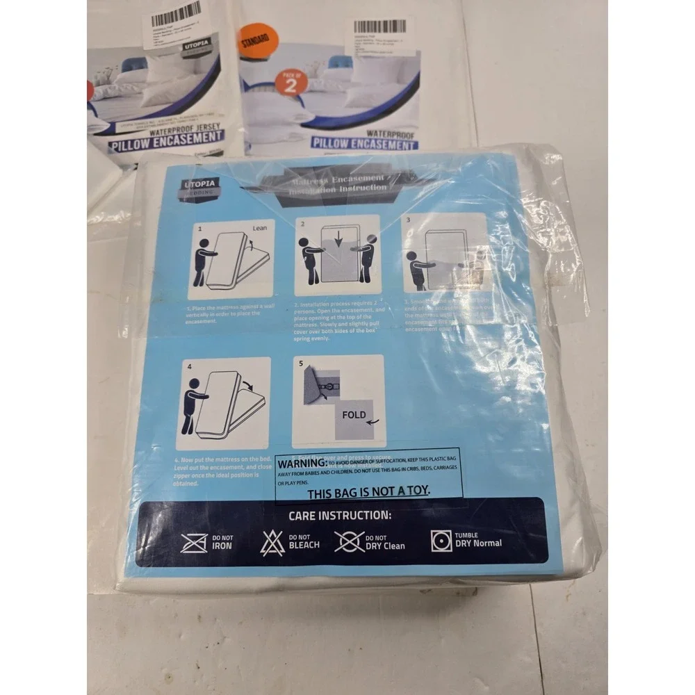 Lot Of Utopia Bedding Full Mattress Protector Packs Waterproof Encasement Pillow